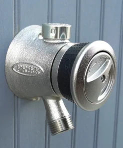 PrierĀ® P-118 1/2" Crimp PEX Crimp X 4" L Satin Nickel Finish Single-Handle Hot & Cold Anti-Siphon Wall Hydrant