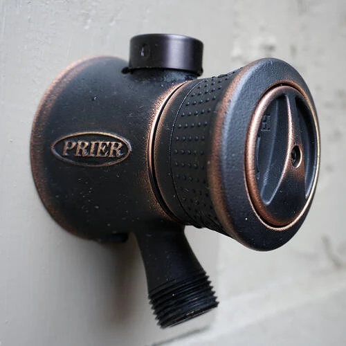 Prier® P-118 1/2" Crimp PEX Crimp X 4" L Oil Rubbed Bronze Finish Single-Handle Hot & Cold Anti-Siphon Wall Hydrant 3 Prier® P-118 1/2" Crimp PEX Crimp X 4" L Oil Rubbed Bronze Finish Single-Handle Hot & Cold Anti-Siphon Wall Hydrant - Image 3