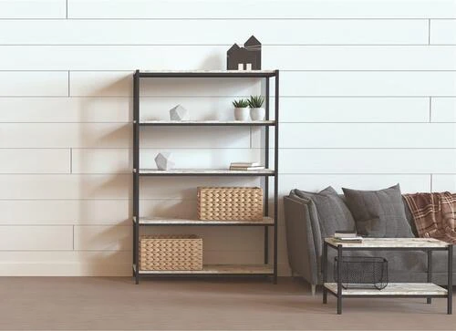 Dakota™ 5-Shelf Barnwood Modern Bookshelf 2 Dakota™ 5-Shelf Barnwood Modern Bookshelf - Image 2