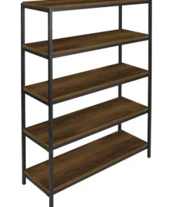 Dakota™ 5-Shelf Bourbon Thick Modern Bookshelf