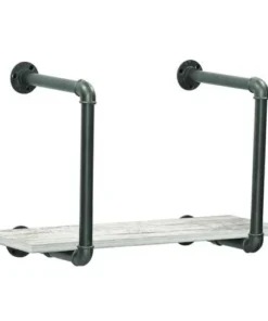 Dakota™ 24"W X 10"D Barnwood Pipe Wall Shelf