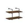 Dakota™ 36"W X 14"D Bourbon Thick 2-Shelf Pipe Wall Shelf