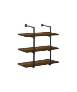 Dakota™ 36"W X 14"D Bourbon Thick 3-Shelf Pipe Wall Shelf