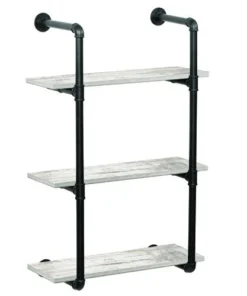 Dakota™ 24"W X 10"D Barnwood 3-Shelf Pipe Wall Shelf