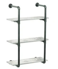 Dakota™ 24"W X 10"D Barnwood 3-Shelf Pipe Wall Shelf