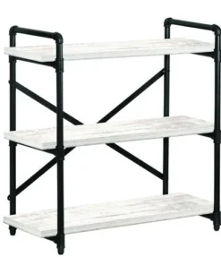 Dakota™ 3-Shelf Barnwood Pipe Bookshelf