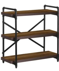 Dakota™ 3-Shelf Bourbon Thick Pipe Bookshelf