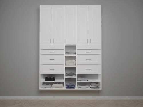 Dakota Closets™ 62-5/8"W X 86-1/2"H White Closet System 1 Dakota Closets™ 62-5/8"W X 86-1/2"H White Closet System