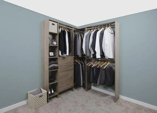 Dakota Closets™ 63-1/8"W X 86-1/2"H Cottage Corner Walk-In Closet System -Dakota Store 290 5640