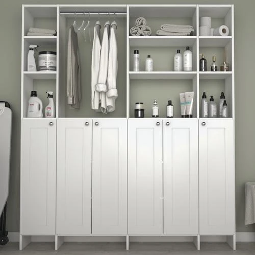 Dakota Closets™ 75"W X 86-1/2"H White Laundry System 1 Dakota Closets™ 75"W X 86-1/2"H White Laundry System