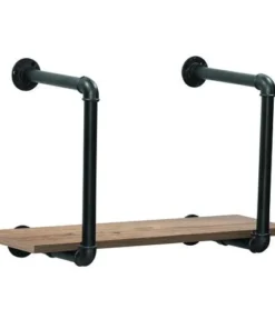 Dakota™ 10" Black Pipe 1-Shelf Bracket - 2 Pack -Dakota Store 49602 Shelf cottage