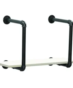 Dakota™ 10" Black Pipe 1-Shelf Bracket - 2 Pack -Dakota Store 49602 Shelf white