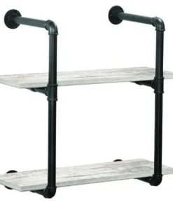 Dakota™ 10" Black Pipe 2-Shelf Bracket - 2 Pack -Dakota Store 49606 Shelves barnwood