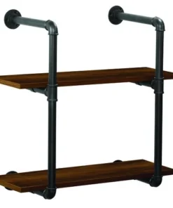Dakota™ 10" Black Pipe 2-Shelf Bracket - 2 Pack -Dakota Store 49606 Shelves bourbon