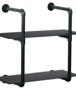 Dakota™ 10" Black Pipe 2-Shelf Bracket - 2 Pack -Dakota Store 49606 Shelves java