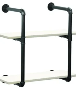 Dakota™ 10" Black Pipe 2-Shelf Bracket - 2 Pack -Dakota Store 49606 Shelves white