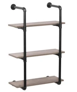 Dakota™ 10" Black Pipe 3-Shelf Bracket - 2 Pack 2 Dakota™ 10" Black Pipe 3-Shelf Bracket - 2 Pack -Dakota Store 49610 Shelves