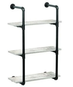 Dakota™ 10" Black Pipe 3-Shelf Bracket - 2 Pack 4 Dakota™ 10" Black Pipe 3-Shelf Bracket - 2 Pack -Dakota Store 49610 Shelves barnwood