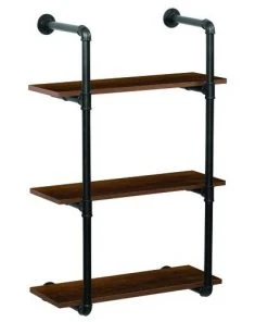 Dakota™ 10" Black Pipe 3-Shelf Bracket - 2 Pack 5 Dakota™ 10" Black Pipe 3-Shelf Bracket - 2 Pack -Dakota Store 49610 Shelves bourbon