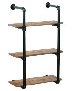 Dakota™ 10" Black Pipe 3-Shelf Bracket - 2 Pack 7 Dakota™ 10" Black Pipe 3-Shelf Bracket - 2 Pack -Dakota Store 49610 Shelves cottage