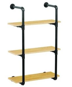 Dakota™ 10" Black Pipe 3-Shelf Bracket - 2 Pack 8 Dakota™ 10" Black Pipe 3-Shelf Bracket - 2 Pack -Dakota Store 49610 Shelves golden oak