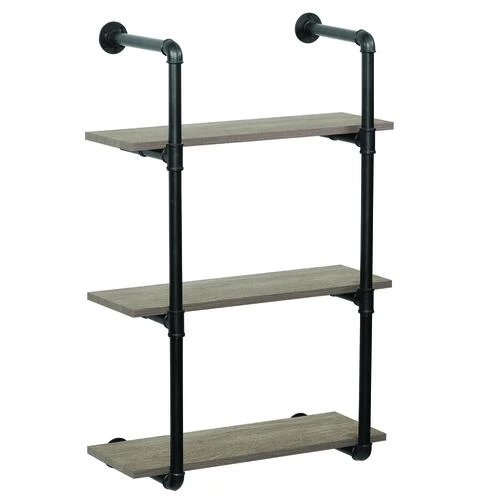 Dakota™ 10" Black Pipe 3-Shelf Bracket - 2 Pack Dakota™ 10" Black Pipe 3-Shelf Bracket - 2 Pack -Dakota Store 49610 Shelves haven