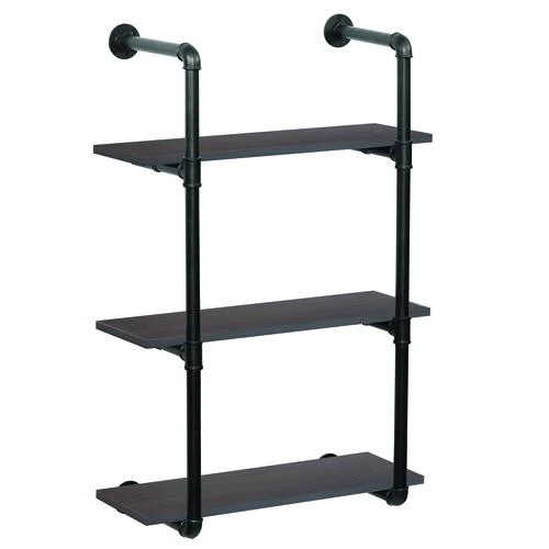 Dakota™ 10" Black Pipe 3-Shelf Bracket - 2 Pack Dakota™ 10" Black Pipe 3-Shelf Bracket - 2 Pack -Dakota Store 49610 Shelves java