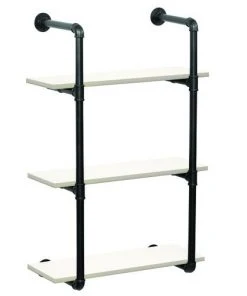 Dakota™ 10" Black Pipe 3-Shelf Bracket - 2 Pack 12 Dakota™ 10" Black Pipe 3-Shelf Bracket - 2 Pack -Dakota Store 49610 Shelves white