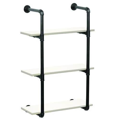 Dakota™ 10" Black Pipe 3-Shelf Bracket - 2 Pack Dakota™ 10" Black Pipe 3-Shelf Bracket - 2 Pack -Dakota Store 49610 Shelves white