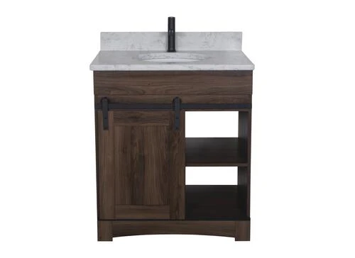 Dakota™ Sliding Barn Door 30"W X 21-5/8"D Bourbon Bathroom Vanity Cabinet 1 Dakota™ Sliding Barn Door 30"W X 21-5/8"D Bourbon Bathroom Vanity Cabinet