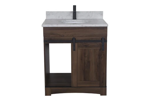 Dakota™ Sliding Barn Door 30"W X 21-5/8"D Bourbon Bathroom Vanity Cabinet 3 Dakota™ Sliding Barn Door 30"W X 21-5/8"D Bourbon Bathroom Vanity Cabinet - Image 3