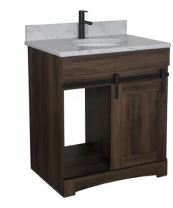 Dakota™ Sliding Barn Door 30"W X 21-5/8"D Bourbon Bathroom Vanity Cabinet 10 Dakota™ Sliding Barn Door 30"W X 21-5/8"D Bourbon Bathroom Vanity Cabinet -Dakota Store 605 3053 P barndoor bourbon 3