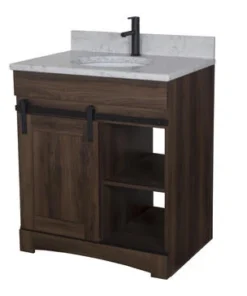 Dakota™ Sliding Barn Door 30"W X 21-5/8"D Bourbon Bathroom Vanity Cabinet 12 Dakota™ Sliding Barn Door 30"W X 21-5/8"D Bourbon Bathroom Vanity Cabinet -Dakota Store 605 3053 P barndoor bourbon 5