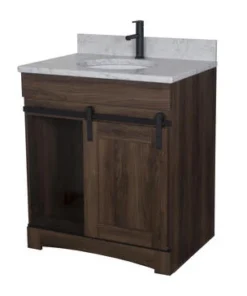 Dakota™ Sliding Barn Door 30"W X 21-5/8"D Bourbon Bathroom Vanity Cabinet 13 Dakota™ Sliding Barn Door 30"W X 21-5/8"D Bourbon Bathroom Vanity Cabinet -Dakota Store 605 3053 P barndoor bourbon 6