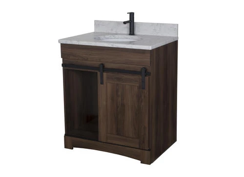 Dakota™ Sliding Barn Door 30"W X 21-5/8"D Bourbon Bathroom Vanity Cabinet 7 Dakota™ Sliding Barn Door 30"W X 21-5/8"D Bourbon Bathroom Vanity Cabinet - Image 7