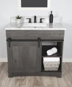Dakota™ Sliding Barn Door 36"W X 21-5/8"D Charcoal Bathroom Vanity Cabinet 21 Dakota™ Sliding Barn Door 36"W X 21-5/8"D Charcoal Bathroom Vanity Cabinet -Dakota Store 6057843 10CM