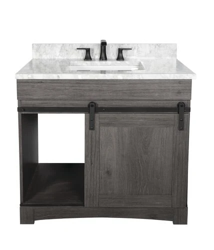 Dakota™ Sliding Barn Door 36"W X 21-5/8"D Charcoal Bathroom Vanity Cabinet 1 Dakota™ Sliding Barn Door 36"W X 21-5/8"D Charcoal Bathroom Vanity Cabinet