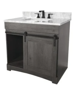 Dakota™ Sliding Barn Door 36"W X 21-5/8"D Charcoal Bathroom Vanity Cabinet 14 Dakota™ Sliding Barn Door 36"W X 21-5/8"D Charcoal Bathroom Vanity Cabinet -Dakota Store 6057843 3CM