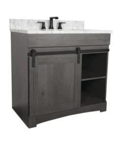 Dakota™ Sliding Barn Door 36"W X 21-5/8"D Charcoal Bathroom Vanity Cabinet 16 Dakota™ Sliding Barn Door 36"W X 21-5/8"D Charcoal Bathroom Vanity Cabinet -Dakota Store 6057843 5CM