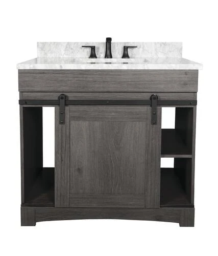 Dakota™ Sliding Barn Door 36"W X 21-5/8"D Charcoal Bathroom Vanity Cabinet 7 Dakota™ Sliding Barn Door 36"W X 21-5/8"D Charcoal Bathroom Vanity Cabinet - Image 7