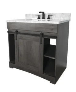 Dakota™ Sliding Barn Door 36"W X 21-5/8"D Charcoal Bathroom Vanity Cabinet 20 Dakota™ Sliding Barn Door 36"W X 21-5/8"D Charcoal Bathroom Vanity Cabinet -Dakota Store 6057843 9CM