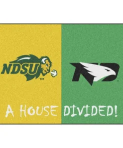 Fanmats NCAA House Divided Mat 34" X 45" - North Dakota State Bison - North Dakota Hawks