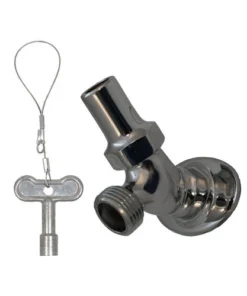 Prier® 1/2" FIP Key-Operated Angle Sill Faucet - Polished Chrome