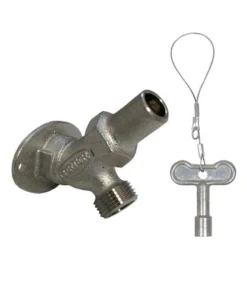 Prier®1/2" FIP Key-Operated Angle Sill Faucet - Satin Nickel