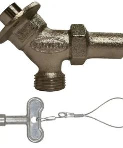 Prier® 1/2" Sweat Key-Opertated Angle Sill Faucet - Satin Nickel