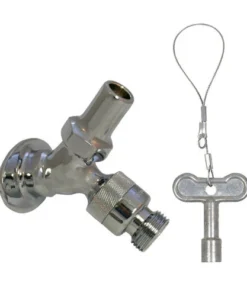 Prier® 1/2" FIP Polished Chrome Key-Operated Anti-Siphon Angle Sill Faucet