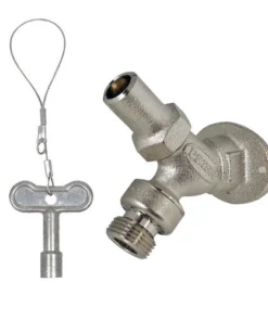 Prier® 1/2" FIP Satin Nickel Key-Operated Anti-Siphon Angle Sill Faucet