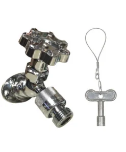 Prier® 1/2" FIP Polished Chrome Handle And Key-Operated Anti-Siphon Angle Sill Faucet