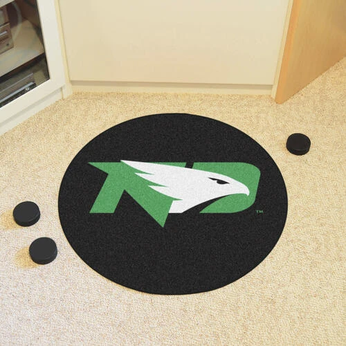 Fanmats NCAA Puck Shaped Mat 27" Diameter - University Of North Dakota Fighting Hawks 2 Fanmats NCAA Puck Shaped Mat 27" Diameter - University Of North Dakota Fighting Hawks - Image 2