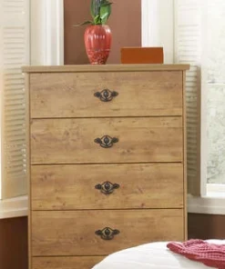 Dakota™ King Knotty Pine Bedroom Suite -Dakota Store KnottyPine 5Drawer